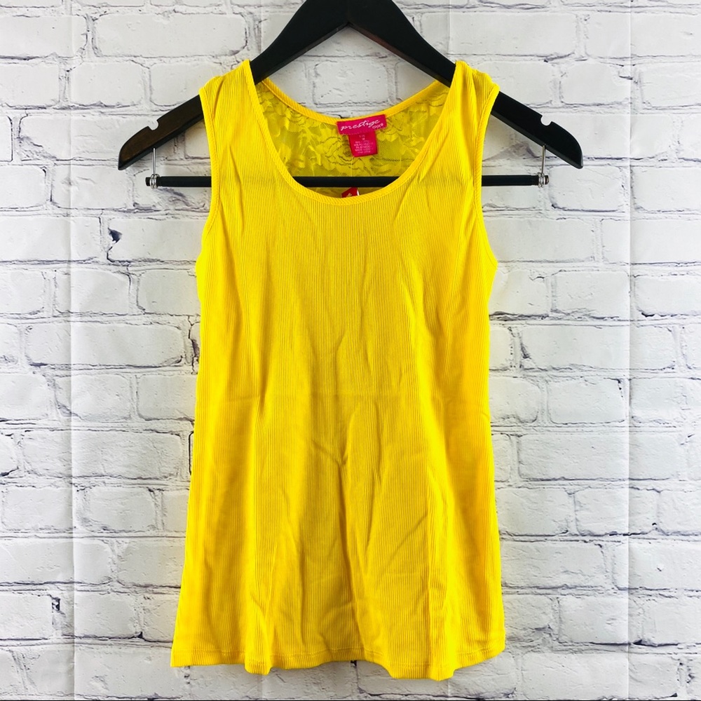 Prestige yellow lace tank